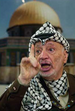 Yasser Arafat denied the existence of a Jewish Temple on the Temple Mount and accused the Israeli government of instigating attacks on the mosques there. (AP Photo)