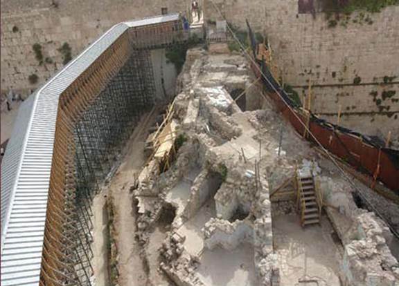 The archeological rescue digs of the Israel Antiquities Authority, which enabled the building of the Mughrabi Bridge to replace the collapsed ramp. Israel allowed UNESCO, Turkey, and anyone else who so desired to visit the place. (courtesy of the Israel Antiquities Authority)