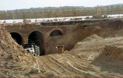 In 1999 the Wakf and the Islamic Movement in Israel (northern branch) converted Solomon's Stables into a mosque. During the work an enormous pit dug in the soil of the Temple Mount caused major and irreversible archeological damage. (courtesy of Dan Bahat)