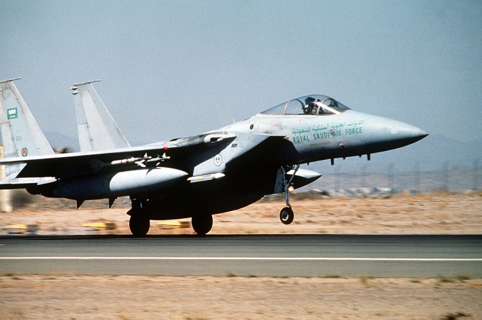 A Saudi F-15 fighter aircraft